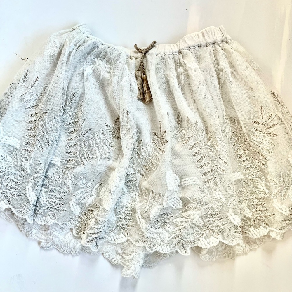 NEXT Direct White Mini Bubble Skirt with Ruffled Tie Front